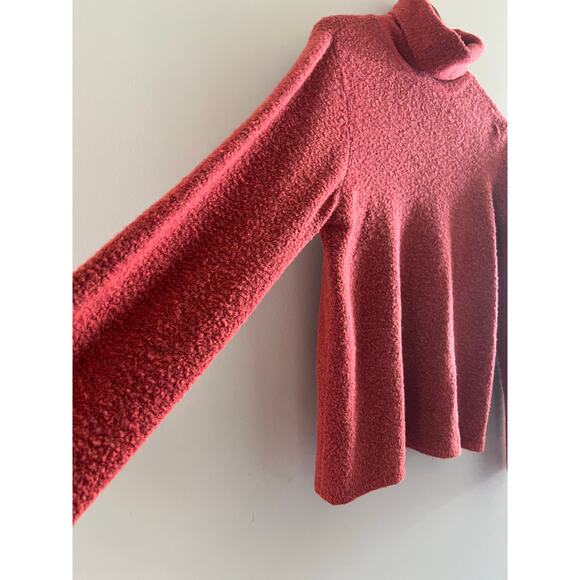 Sigrid Olsen Wool Blend Stretchy Knit Turtleneck Terracotta Size Small JL - Picture 2 of 6